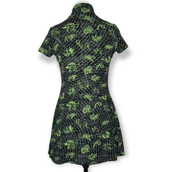 Dolls Kill Horoscopez Constellation Mini Dress Short Sleeve Mock Neck Zodiac - Picture 3 of 9